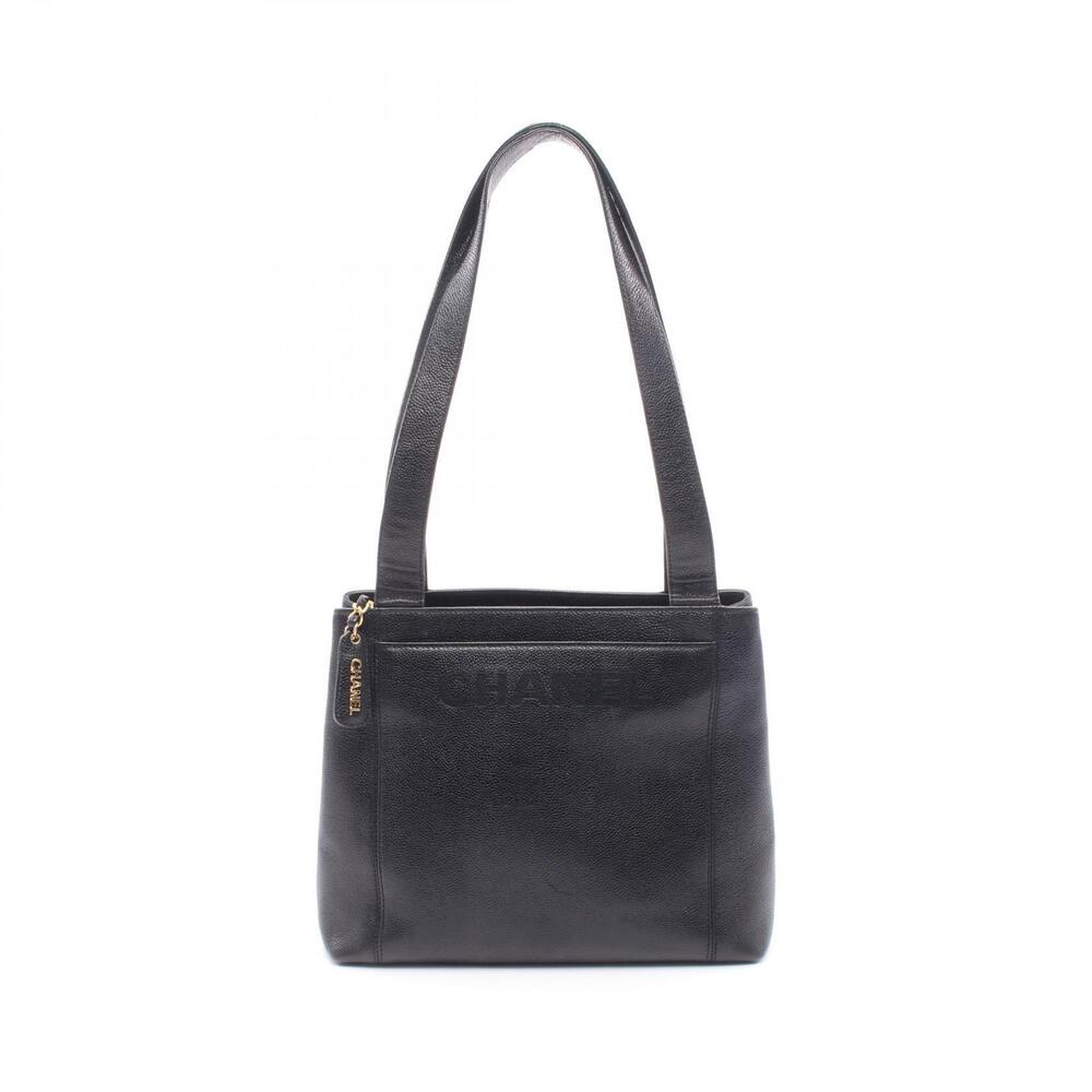 Chanel tote bag leather calfskin cowhide black